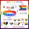 40PCS Pride Accessories Set – Rainbow Flags, Tattoos & Bracelets for LGBTQ Parade